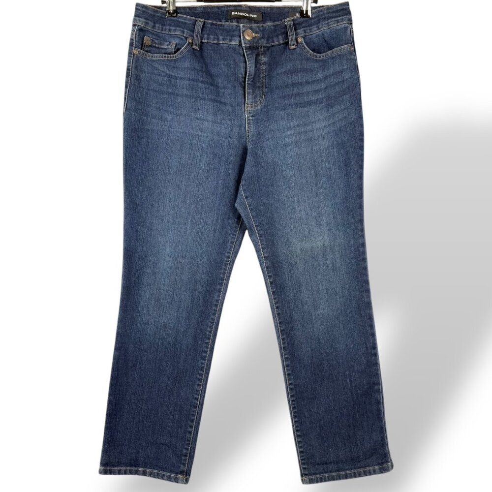 Bandolino Mandie Jeans Womens Petite 12PS Short Straight Stretch Dark Wash Denim